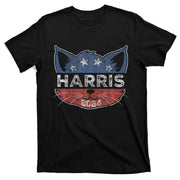 Kamala Harris 2024 Button Cat Face For Cat Lady Kamala Lover T-Shirt