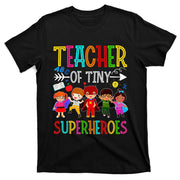 Kindergarten Prek Teacher Of Tiny Superheroes Back To School T-Shirt