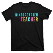 Kindergarten Teacher Back to School Retro Vintage Rainbow T-Shirt