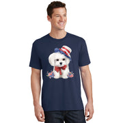 Maltese Dog Puppy USA Flag American Dogs Patriotic 4th Of July T-Shirt