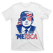 Merica Donald Trump 4th Of July Patristic American Flag T-Shirt