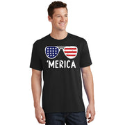 Merica Flag Sunglasses Patriotic 4th Of July T-Shirt