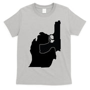 Michigan Mitten With Gun Design T-Shirt