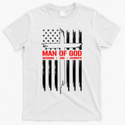 Man Of God Husband Dad Grandpa USA United States Flag Dad Father's Day T-Shirt