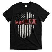 Man Of God Husband Dad Grandpa United States Flag Father's Day T-Shirt