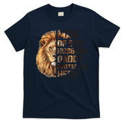 Man Of God Husband Daddy Protector Hero Dad Lion Father's Day T-Shirt