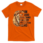 Man Of God Husband Daddy Protector Hero Dad Lion Father's Day T-Shirt