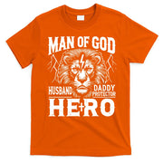 Man Of God Husband Daddy Protector Hero Dad Father's Day T-Shirt