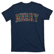 Merry Plaid Holiday Christmas T-Shirt