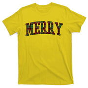 Merry Plaid Holiday Christmas T-Shirt