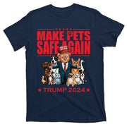 Make Pets Safe Again Trump 2024 Funny Cartoon T-Shirt