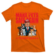Make Pets Safe Again Trump 2024 Funny Cartoon T-Shirt