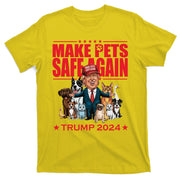 Make Pets Safe Again Trump 2024 Funny Cartoon T-Shirt