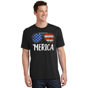 Merica Sunglasses 4th Of July USA American Flag T-Shirt