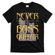 Never Underestimate Old Man With A Bass Guitar T-Shirt