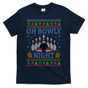Oh Bowly Night Bowling Ugly Christmas T-Shirt