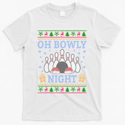 Oh Bowly Night Bowling Ugly Christmas T-Shirt