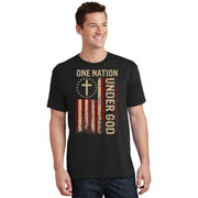 One Nation Under God Flag 4th Of July Patriotic Christian T-Shirt