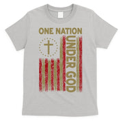 One Nation Under God Flag 4th Of July Patriotic Christian  T-Shirt