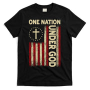 One Nation Under God Flag 4th Of July Patriotic Christian  T-Shirt