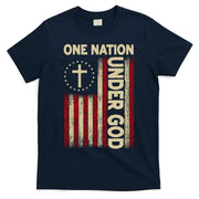 One Nation Under God Flag 4th Of July Patriotic Christian  T-Shirt