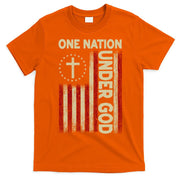 One Nation Under God Flag 4th Of July Patriotic Christian  T-Shirt
