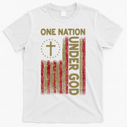 One Nation Under God Flag 4th Of July Patriotic Christian  T-Shirt