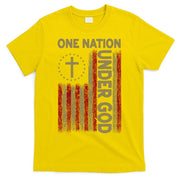 One Nation Under God Flag 4th Of July Patriotic Christian  T-Shirt