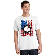 Patriotic Baseball 4th Of July Usa American Flag Boy T-Shirt