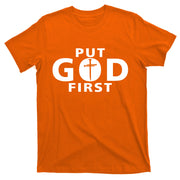 Put God First Christian 3 Nails Cross Catholic Jesus Christ T-Shirt
