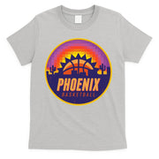 Phoenix Basketball Retro Logo Pixel Sunset T-Shirt