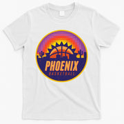 Phoenix Basketball Retro Logo Pixel Sunset T-Shirt