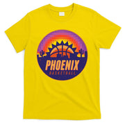 Phoenix Basketball Retro Logo Pixel Sunset T-Shirt
