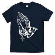 Pray Praying Hands Rosary Cross T-Shirt