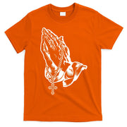 Pray Praying Hands Rosary Cross T-Shirt