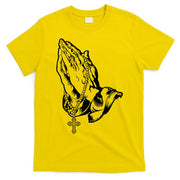 Pray Praying Hands Rosary Cross T-Shirt