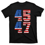 Pro Trump Election 2024 Vintage 45 47 USA Flag T-Shirt