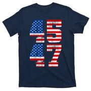 Pro Trump Election 2024 Vintage 45 47 USA Flag T-Shirt