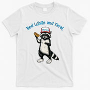 Raccoon 4th Of July Patriotic Funny Cute Red White And Feral T-Shirt