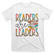 Readers Are Leaders Boho Leopard Book Lover Back To School T-Shirt