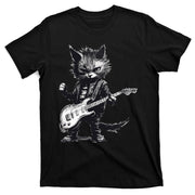 Rock And Roll Cat Guitar T-Shirt