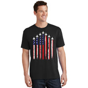 Retro Fighter Jet Airplane Usa Flag 4th Of July T-Shirt