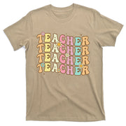 Retro Groovy Teacher Inspirational Colorful Back To School Funny T-Shirt