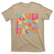 Retro Groovy Teacher Inspirational Happy Back To School Gift T-Shirt
