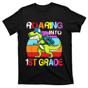 Roaring Into 1st Grade Dinosaur T Rex Back to School T-Shirt
