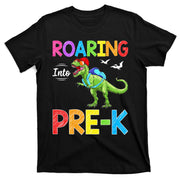 Roaring Into Pre K Dinosaur Students Back To School T-Shirt