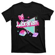Retro Librarian 90s Library Staff Back To School Reading T-Shirt