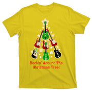Rockin' Around the Christmas Tree Funny Guitar T-Shirt
