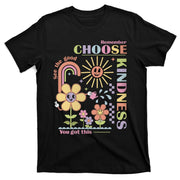 Retro Teacher Choose Kindness Floral Back To School T-Shirt