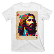 Retro Vintage Jesus Is King Of Kings Playing Card T-Shirt